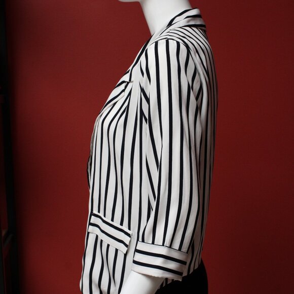 Sparkle & Fade Black and White Striped Blazer - Picture 9 of 13